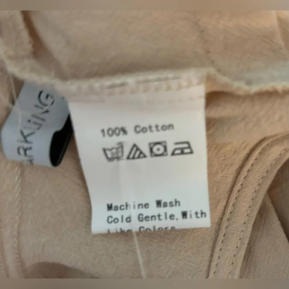 NWT Miss Sparkling Balloon Sleeve Cropped Lace-Up Back 100% Cotton Machine Wash - Picture 3 of 8